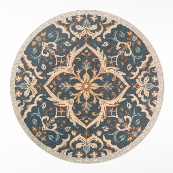 Vinyl vloerkleed rond Vintage plantenornament