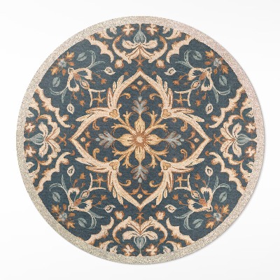 Vinyl vloerkleed rond Vintage plantenornament