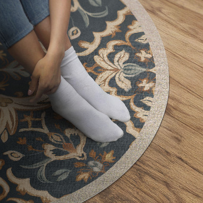 Vinyl vloerkleed rond Vintage plantenornament