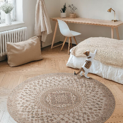 Rond pvc tapijt Vintage mandala-ornament in oude stijl
