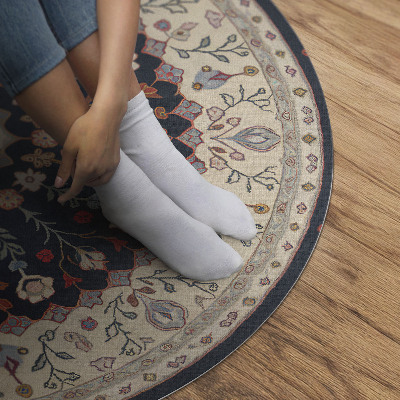 Vinyl vloerkleed rond Perzisch stijlpatroon met vintage vegetatie