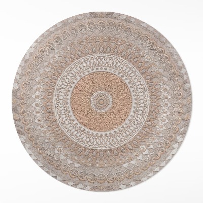 Pvc mat rond Gevlochten mandala, boho ornament wandtapijt