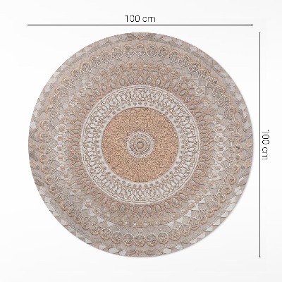 Pvc mat rond Gevlochten mandala, boho ornament wandtapijt