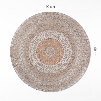 Pvc mat rond Gevlochten mandala, boho ornament wandtapijt