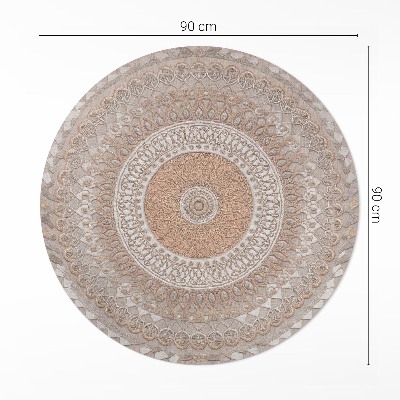 Pvc mat rond Gevlochten mandala, boho ornament wandtapijt
