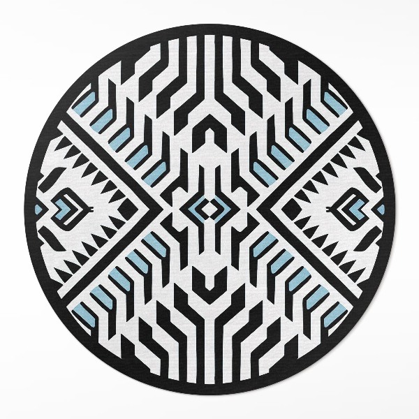 Vinyl vloerkleed rond Geometrisch abstract patroon in de stijl van de Native Americans