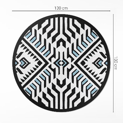 Vinyl vloerkleed rond Geometrisch abstract patroon in de stijl van de Native Americans
