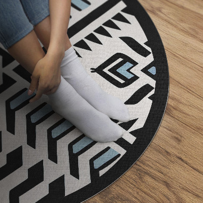 Vinyl vloerkleed rond Geometrisch abstract patroon in de stijl van de Native Americans