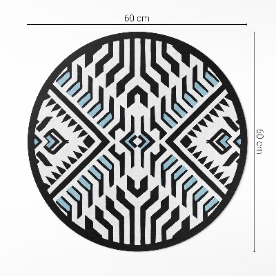 Vinyl vloerkleed rond Geometrisch abstract patroon in de stijl van de Native Americans