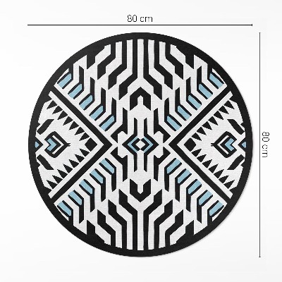 Vinyl vloerkleed rond Geometrisch abstract patroon in de stijl van de Native Americans