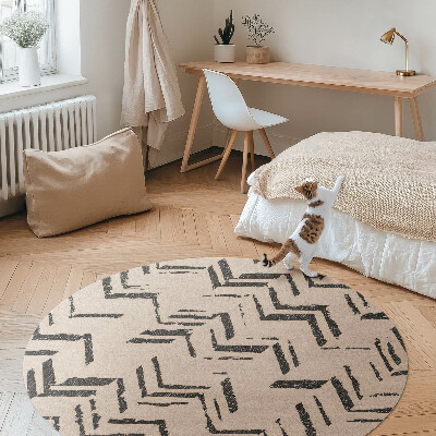 Pvc mat rond Bandensporen, Indiaanse pijlen, visgraatmotief