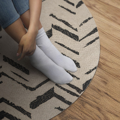 Pvc mat rond Bandensporen, Indiaanse pijlen, visgraatmotief