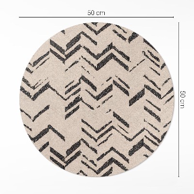 Pvc mat rond Bandensporen, Indiaanse pijlen, visgraatmotief