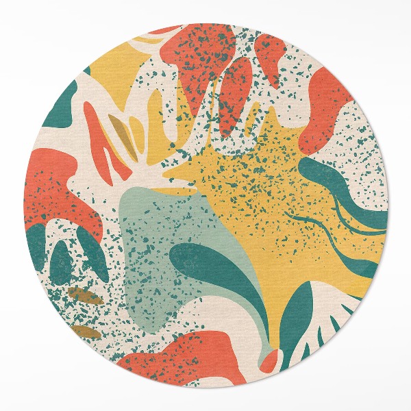 Vinyl vloerkleed rond Retro kleurrijke vlekken onregelmatige abstractie