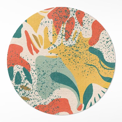 Vinyl vloerkleed rond Retro kleurrijke vlekken onregelmatige abstractie