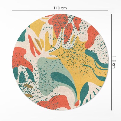 Vinyl vloerkleed rond Retro kleurrijke vlekken onregelmatige abstractie