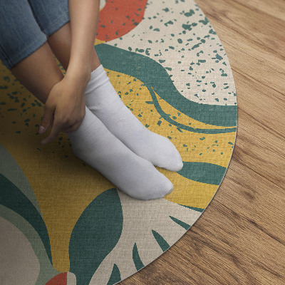 Vinyl vloerkleed rond Retro kleurrijke vlekken onregelmatige abstractie