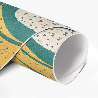 Vinyl vloerkleed rond Retro kleurrijke vlekken onregelmatige abstractie