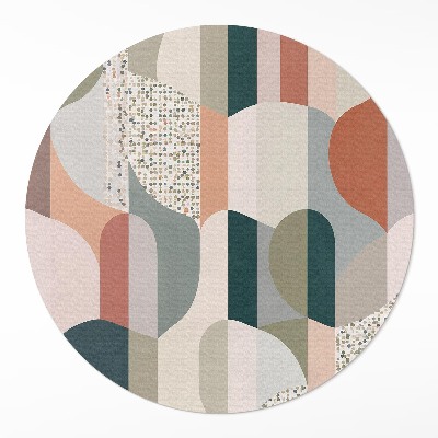 Pvc mat rond Boho-abstractie, ronde vormen in retrostijl