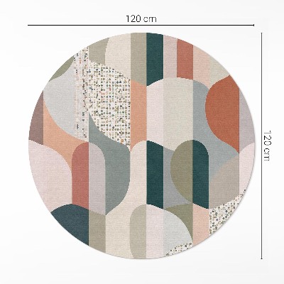 Pvc mat rond Boho-abstractie, ronde vormen in retrostijl