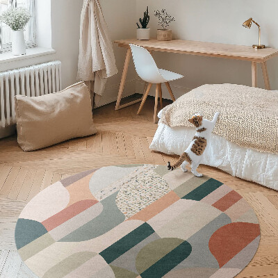 Pvc mat rond Boho-abstractie, ronde vormen in retrostijl