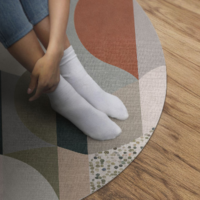 Pvc mat rond Boho-abstractie, ronde vormen in retrostijl