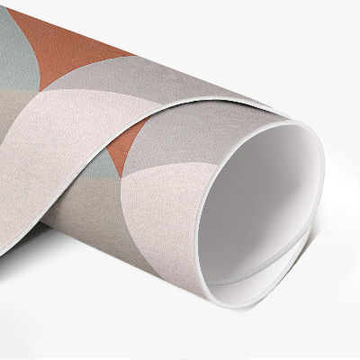 Pvc mat rond Boho-abstractie, ronde vormen in retrostijl