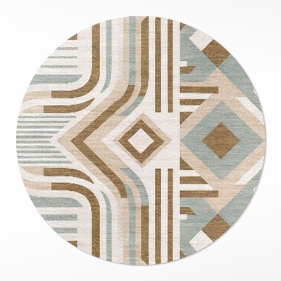 Rond pvc tapijt Boho geometrische abstractie in de stijl van de Native Americans