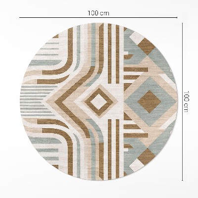 Rond pvc tapijt Boho geometrische abstractie in de stijl van de Native Americans