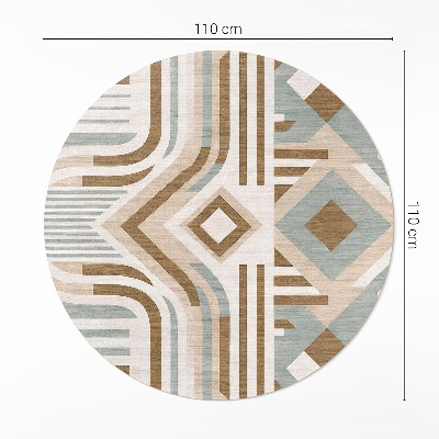 Rond pvc tapijt Boho geometrische abstractie in de stijl van de Native Americans