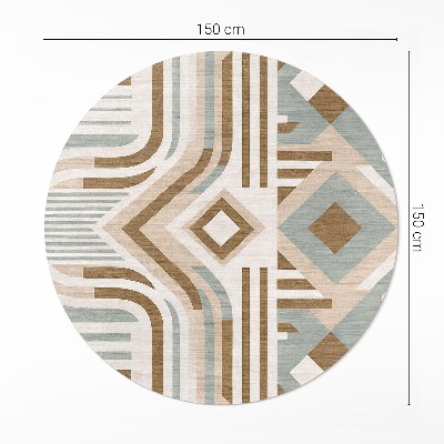 Rond pvc tapijt Boho geometrische abstractie in de stijl van de Native Americans