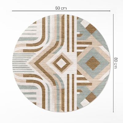 Rond pvc tapijt Boho geometrische abstractie in de stijl van de Native Americans