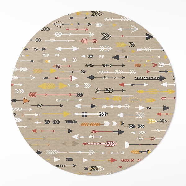 Vinyl vloerkleed rond Pastel boho-patroon met Indiase pijlen