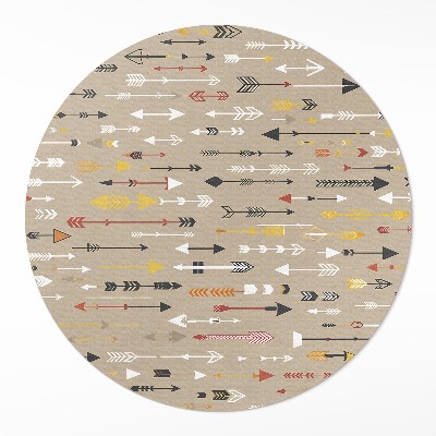 Vinyl vloerkleed rond Pastel boho-patroon met Indiase pijlen
