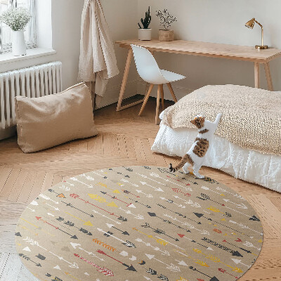 Vinyl vloerkleed rond Pastel boho-patroon met Indiase pijlen