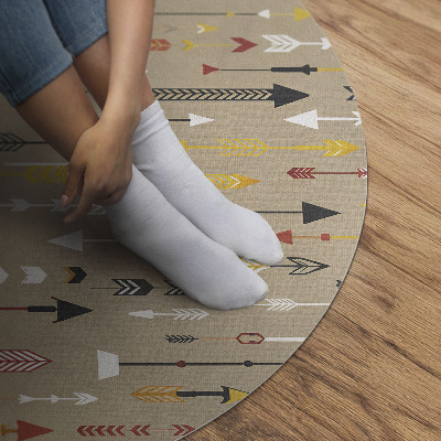 Vinyl vloerkleed rond Pastel boho-patroon met Indiase pijlen