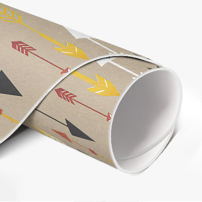 Vinyl vloerkleed rond Pastel boho-patroon met Indiase pijlen