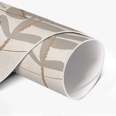 Pvc mat rond Abstract boho-patroon met plantenmotieven