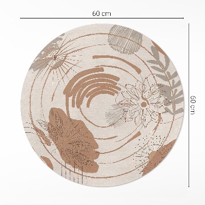Pvc mat rond Abstract boho-patroon met plantenmotieven