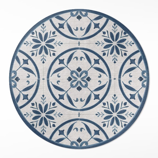 Rond pvc tapijt Fijne tegels in een vintage Portugese stijl