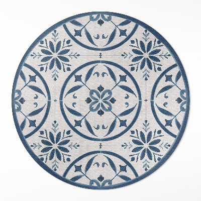Rond pvc tapijt Fijne tegels in een vintage Portugese stijl