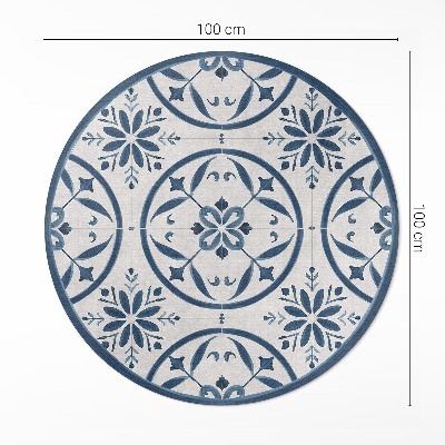 Rond pvc tapijt Fijne tegels in een vintage Portugese stijl