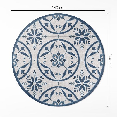 Rond pvc tapijt Fijne tegels in een vintage Portugese stijl