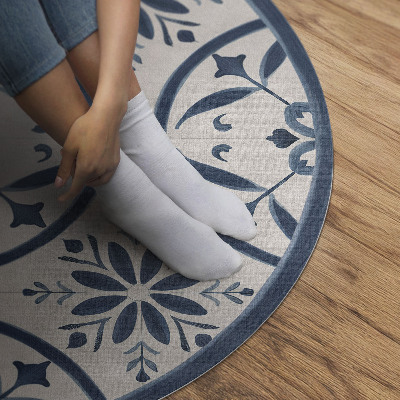 Rond pvc tapijt Fijne tegels in een vintage Portugese stijl