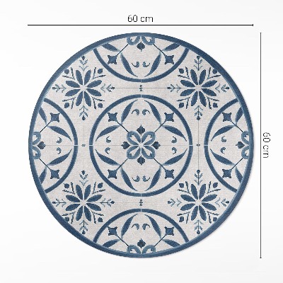 Rond pvc tapijt Fijne tegels in een vintage Portugese stijl