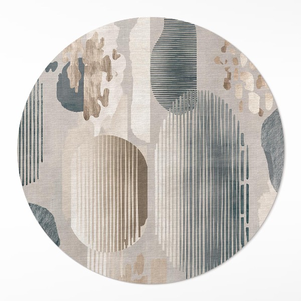 Vinyl vloerkleed rond Abstracte vlekken boho vintage stijl