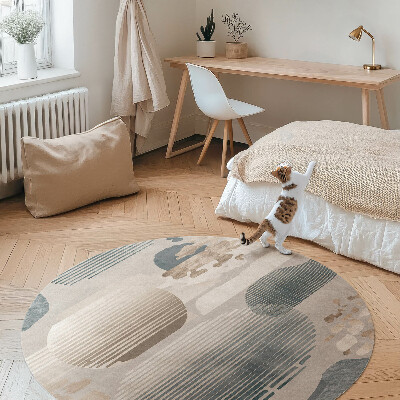 Vinyl vloerkleed rond Abstracte vlekken boho vintage stijl