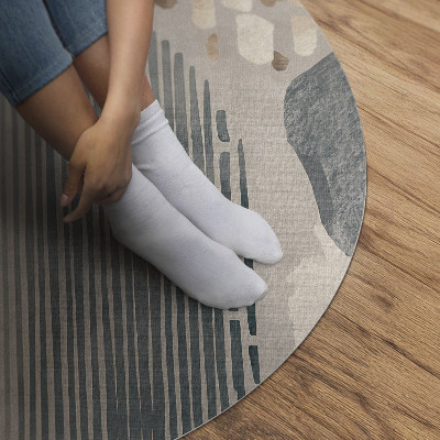 Vinyl vloerkleed rond Abstracte vlekken boho vintage stijl