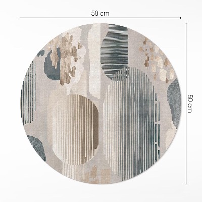 Vinyl vloerkleed rond Abstracte vlekken boho vintage stijl