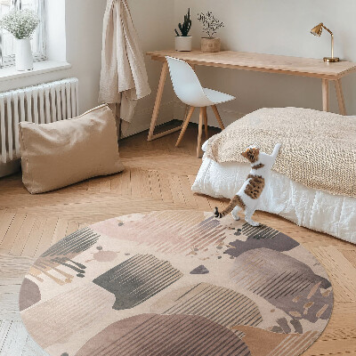 Pvc mat rond Abstracte gestroomlijnde vormen, boho-stijl